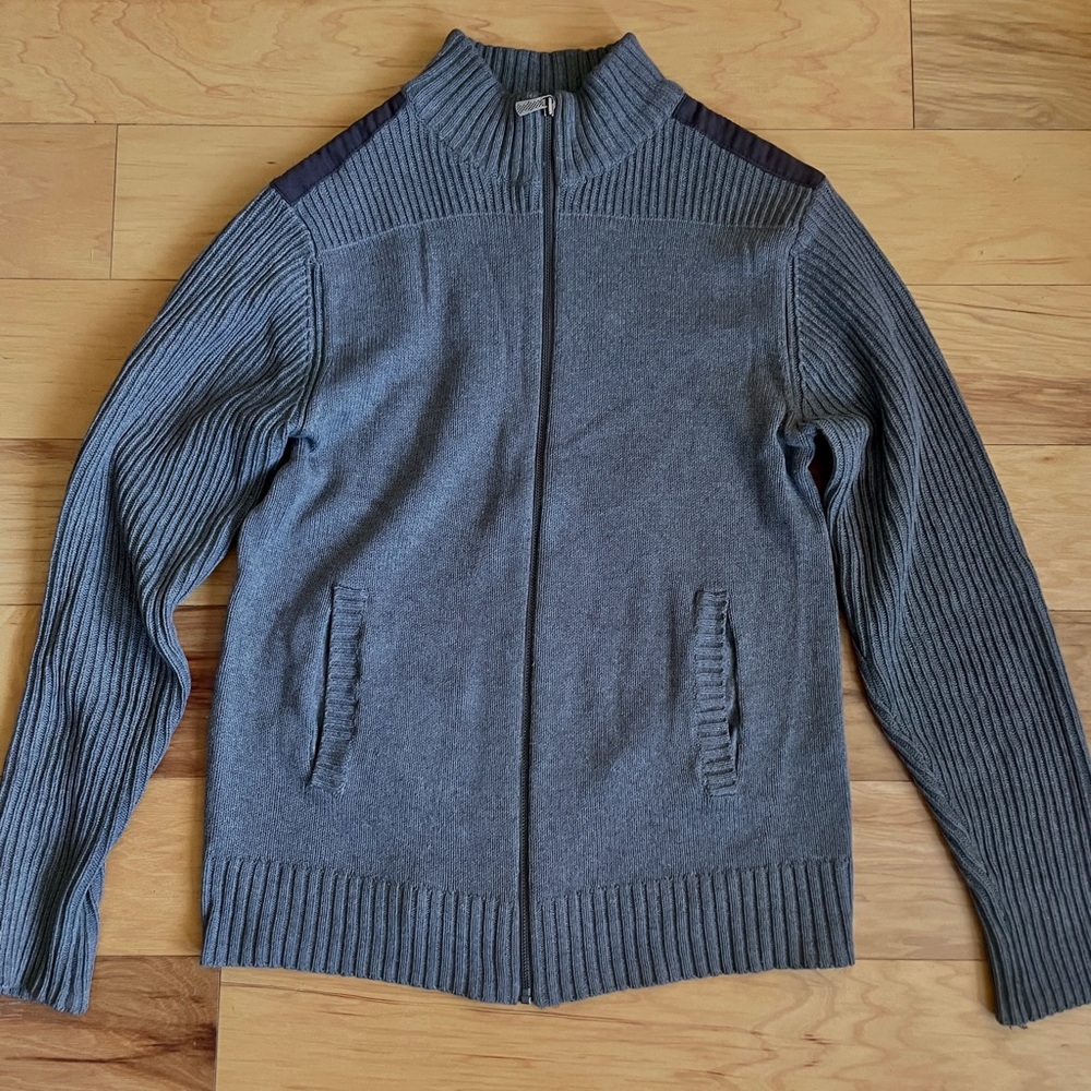 Apt. 9 Men's Charcoal Zip-Up Cardigan Sweater